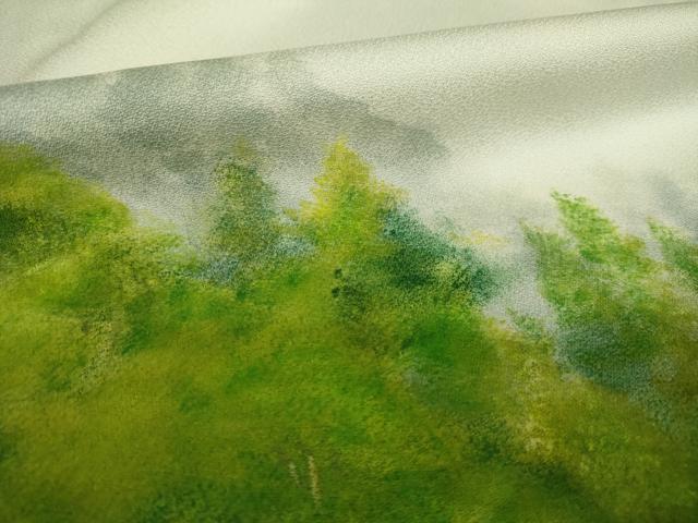 平和屋着物●眞園　訪問着　作家物　樹林文　正絹　逸品　AABK7414ck