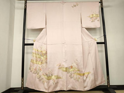 平和屋着物●訪問着　楽器花文　金彩　正絹　逸品　AABK7421ck