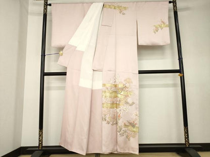 平和屋着物●訪問着　楽器花文　金彩　正絹　逸品　AABK7421ck