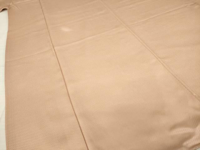 平和屋着物●上質な色無地　菱地紋　一斤染色　正絹　逸品　AABK7425ck