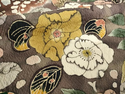 平和屋着物●訪問着　辻が花　絞り　草花文　正絹　逸品　AABK7426ck