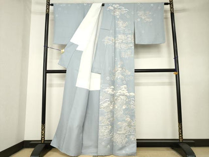 平和屋着物●訪問着　作家物　中国三大刺繍　相良刺繍　風景文　正絹　逸品　AABK7428ck