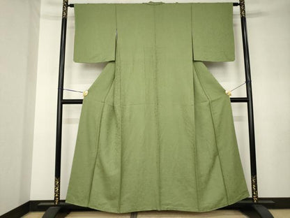 平和屋着物●上質な色無地　松竹梅地紋　麴甚色　さが美扱い　正絹　逸品　AABK7429ck