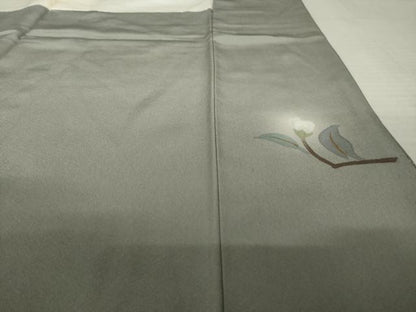 平和屋着物●訪問着　作家物　刺繍　枝花文　暈し染め　金銀彩　正絹　逸品　AABK7434ck