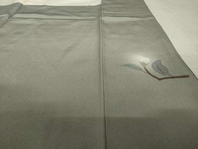 平和屋着物●訪問着　作家物　刺繍　枝花文　暈し染め　金銀彩　正絹　逸品　AABK7434ck
