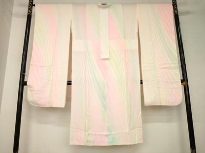 平和屋着物●振袖用長襦袢　無双仕立て　霞文　暈し染め　正絹　逸品　AABK7436ck