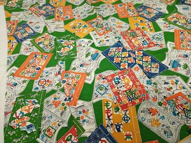 平和屋着物●上質な小紋　型染め　日本昔話　ロング丈　正絹　逸品　AABK7440ck