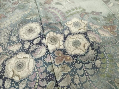 平和屋着物●吉乃一廉　幻の辻が花　訪問着　暈し染め　銀通し地　正絹　逸品　AABK7443ck