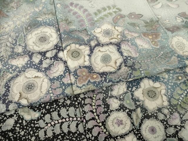 平和屋着物●吉乃一廉　幻の辻が花　訪問着　暈し染め　銀通し地　正絹　逸品　AABK7443ck