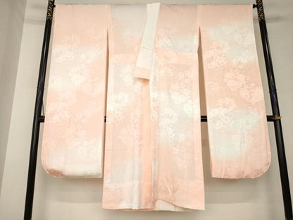 平和屋着物●振袖用長襦袢　無双仕立て　花丸地紋　暈し染め　正絹　逸品　AABK7445ck