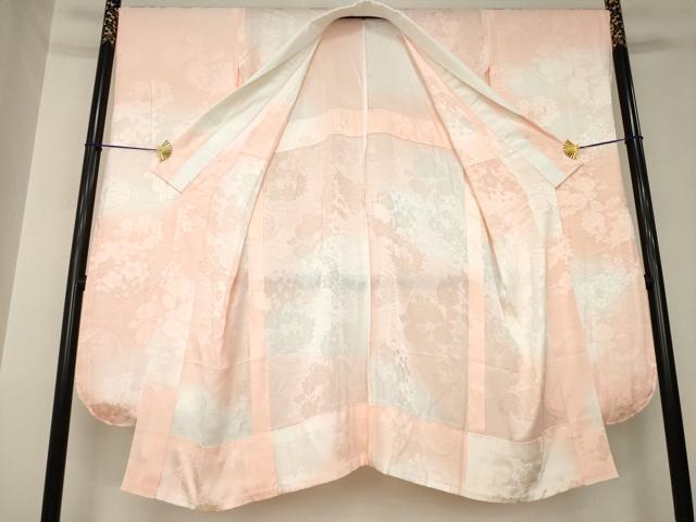 平和屋着物●振袖用長襦袢　無双仕立て　花丸地紋　暈し染め　正絹　逸品　AABK7445ck