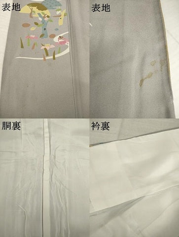 平和屋着物●上質な小紋　猿蟹合戦　金彩　正絹　逸品　AABK7446ck