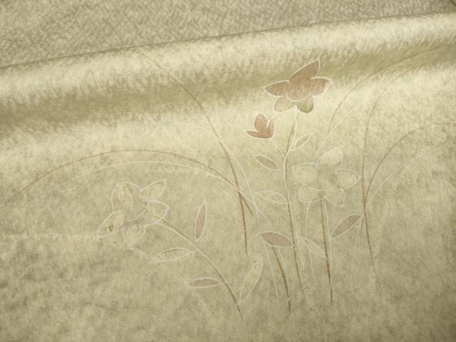 平和屋着物●上質な小紋　草花文　暈し染め　正絹　逸品　AABK7449ck