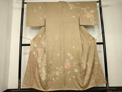 平和屋着物●訪問着　絞り　花丸文　金彩　正絹　逸品　AABK7454ck