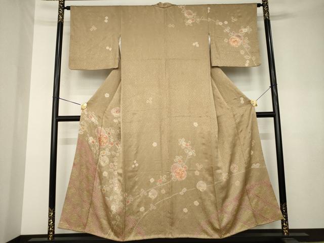 平和屋着物●訪問着　絞り　花丸文　金彩　正絹　逸品　AABK7454ck