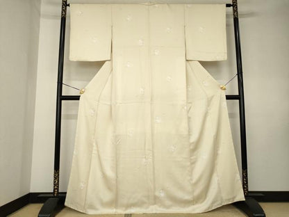 平和屋着物●上質な小紋　銀杏　正絹　逸品　AABK7455ck