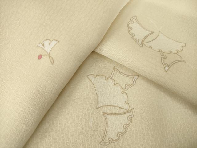 平和屋着物●上質な小紋　銀杏　正絹　逸品　AABK7455ck