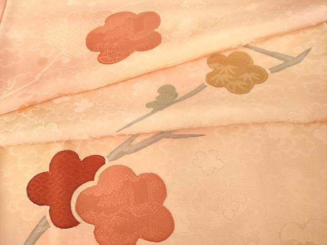 平和屋着物●上質な小紋　手描き　地紋起こし　枝梅文　暈し染め　正絹　逸品　AABK7458ck