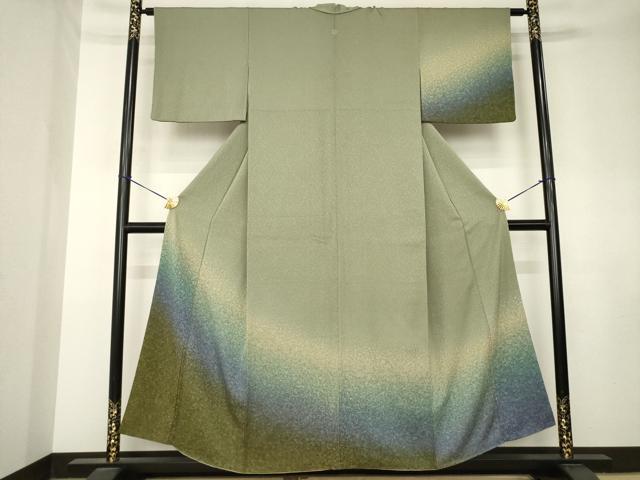 平和屋着物●訪問着　霞文　暈し染め　正絹　逸品　AABK7465ck