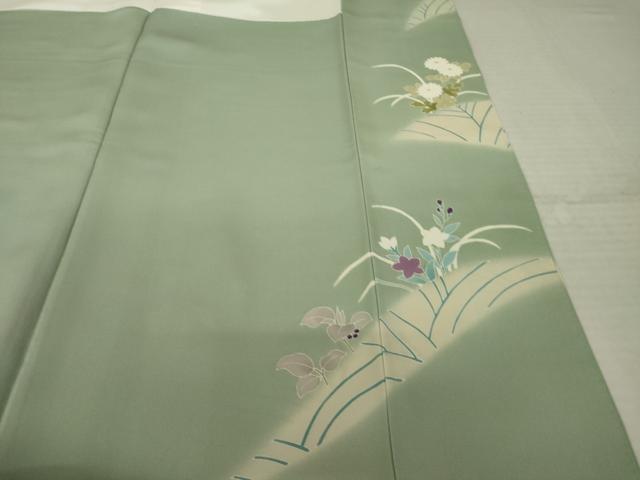 平和屋着物●訪問着　草花文　暈し染め　金彩　正絹　逸品　AABK7469ck