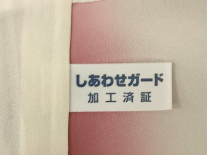 平和屋着物●訪問着　枝花文　暈し染め　銀通し地　正絹　逸品　AABK7473ck