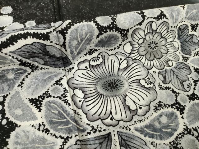 平和屋着物●訪問着　辻が花　暈し染め　銀通し地　正絹　逸品　AABK7474ck