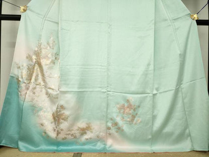 平和屋着物●訪問着　花車文　暈し染め　金銀彩　正絹　逸品　AABK7480ck