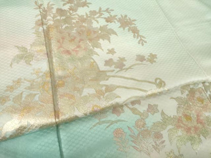 平和屋着物●訪問着　花車文　暈し染め　金銀彩　正絹　逸品　AABK7480ck