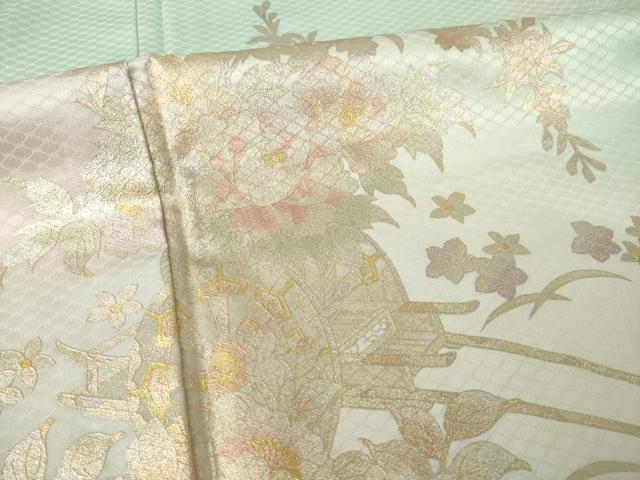 平和屋着物●訪問着　花車文　暈し染め　金銀彩　正絹　逸品　AABK7480ck