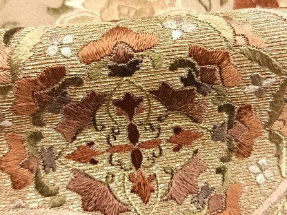 平和屋着物●訪問着　中国三大刺繍　汕頭刺繍　スワトウ刺繍　総刺繍　地紙花鳥文　金糸　正絹　逸品　AABK7481fy