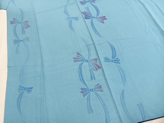 平和屋着物●夢琳派の世界　灘景翔　小紋　りぼん　暈し染め　正絹　逸品　AABK7483fy