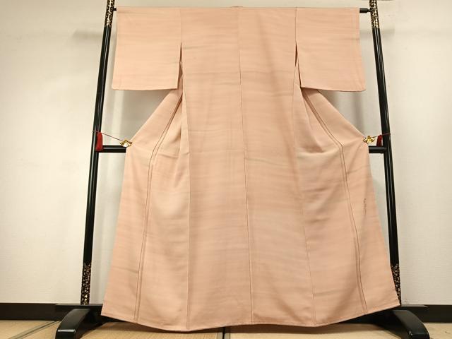 平和屋着物●染色作家　斉藤三才　小紋　霞文　暈し染め　正絹　逸品　AABK7484fy