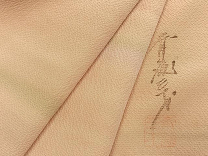 平和屋着物●染色作家　斉藤三才　小紋　霞文　暈し染め　正絹　逸品　AABK7484fy