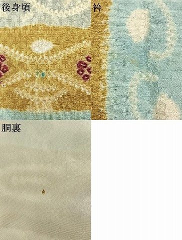 平和屋着物●上質な小紋　絞り　横段文　正絹　逸品　AABK7485fy