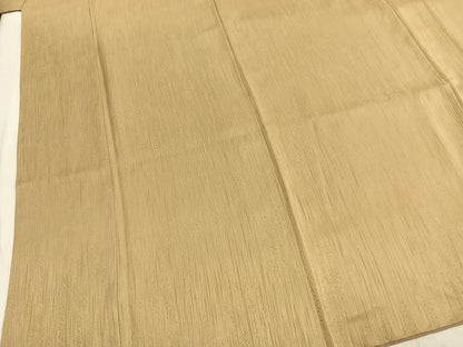 平和屋着物●上質な色無地　変わり縞地紋　枯色　正絹　逸品　AABK7488fy