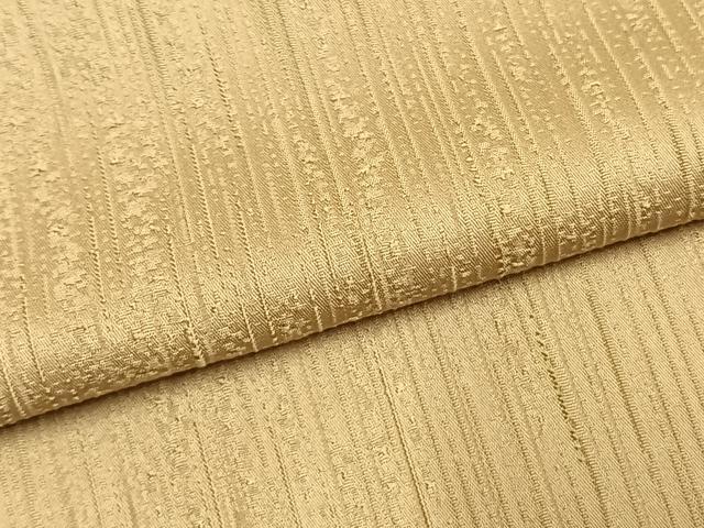 平和屋着物●上質な色無地　変わり縞地紋　枯色　正絹　逸品　AABK7488fy