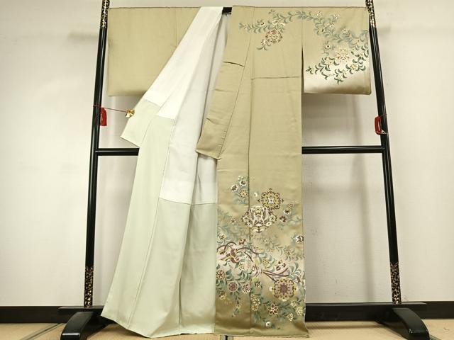 平和屋着物●訪問着　花鳥文　暈し染め　金彩　正絹　逸品　AABK7489fy
