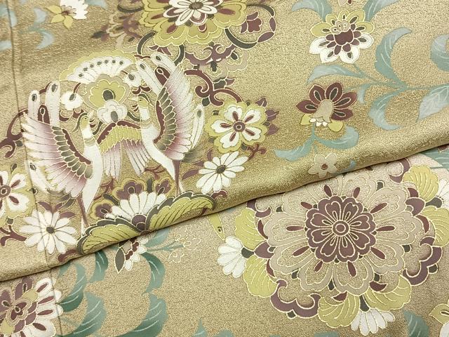 平和屋着物●訪問着　花鳥文　暈し染め　金彩　正絹　逸品　AABK7489fy