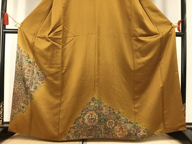 平和屋着物●訪問着　花鳥文　暈し染め　金彩　正絹　逸品　AABK7490fy