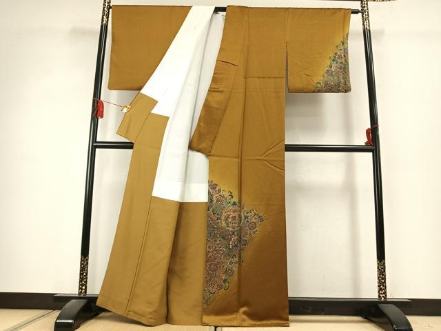 平和屋着物●訪問着　花鳥文　暈し染め　金彩　正絹　逸品　AABK7490fy