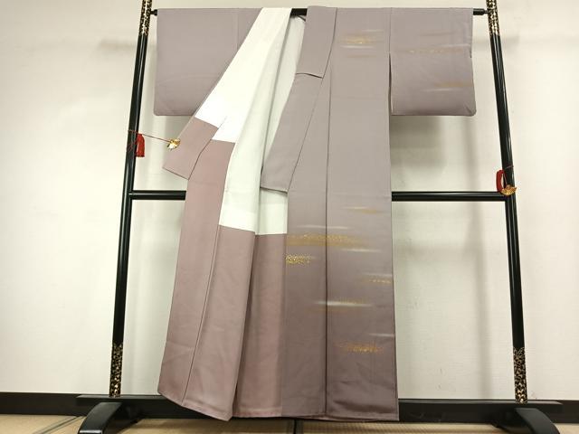 平和屋着物●人間国宝　福田喜重　刺繍　訪問着　霞文　暈し染め　金彩　正絹　逸品　AABK7491fy