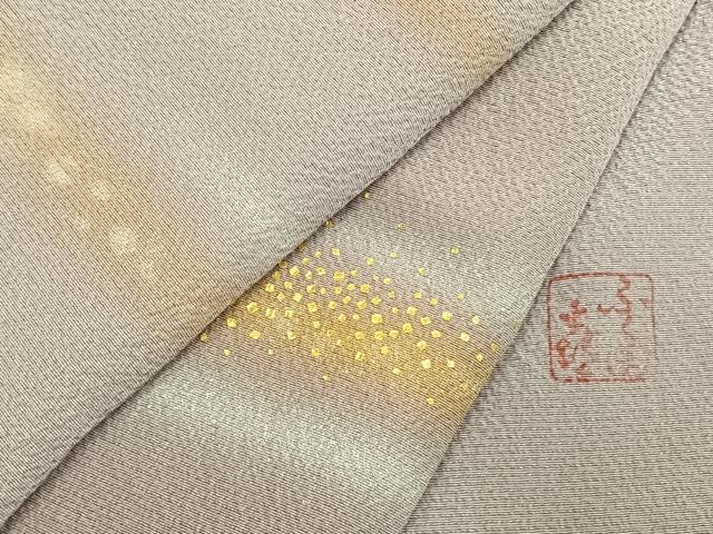 平和屋着物●人間国宝　福田喜重　刺繍　訪問着　霞文　暈し染め　金彩　正絹　逸品　AABK7491fy