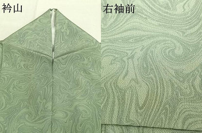 平和屋着物●上質な小紋　墨流し文様　正絹　逸品　AABK7493fy