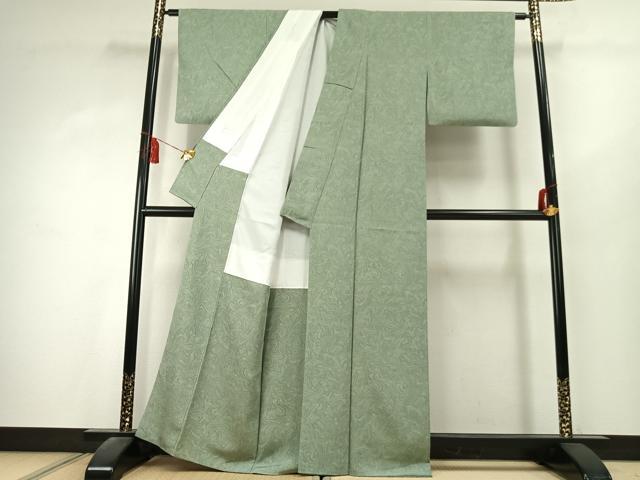 平和屋着物●上質な小紋　墨流し文様　正絹　逸品　AABK7493fy