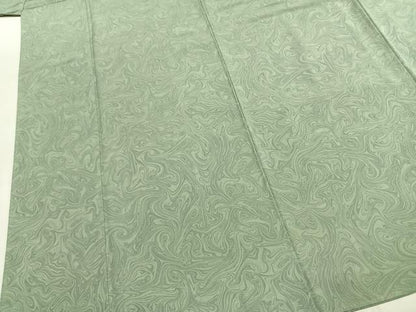 平和屋着物●上質な小紋　墨流し文様　正絹　逸品　AABK7493fy