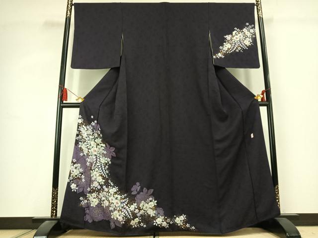 平和屋着物●越後十日町の一流染匠　桐屋・翠山工房　訪問着　絞り　辻が花　金彩　やまと金ラベル　正絹　逸品　AABK7494fy