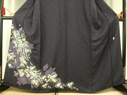 平和屋着物●越後十日町の一流染匠　桐屋・翠山工房　訪問着　絞り　辻が花　金彩　やまと金ラベル　正絹　逸品　AABK7494fy