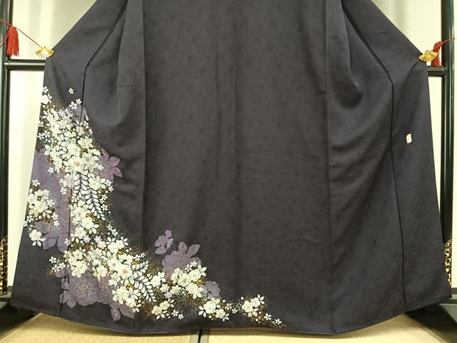 平和屋着物●越後十日町の一流染匠　桐屋・翠山工房　訪問着　絞り　辻が花　金彩　やまと金ラベル　正絹　逸品　AABK7494fy