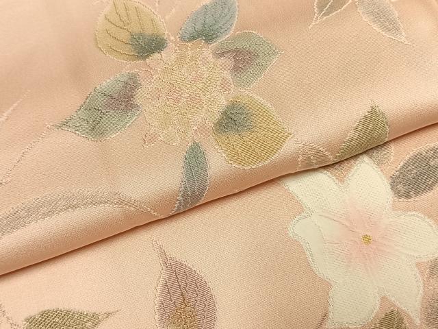 平和屋着物●上質な小紋　地紋起こし　草花文　正絹　逸品　未使用　AABK7497fy