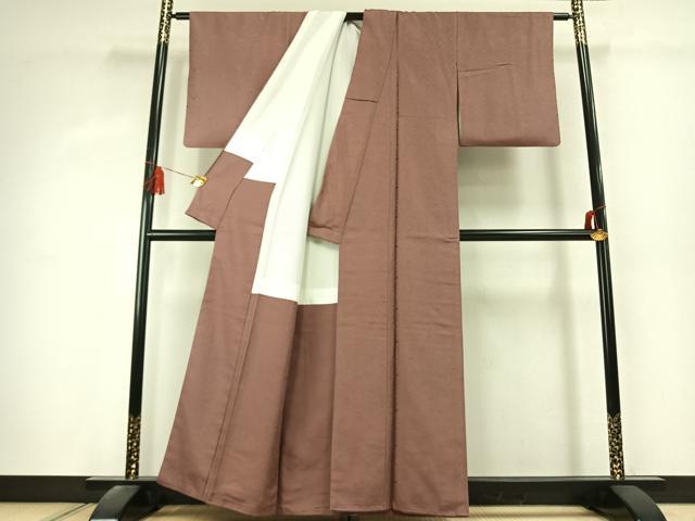 平和屋着物●上質な色無地　兎地紋　鴇浅葱色　正絹　逸品　AABK7498fy